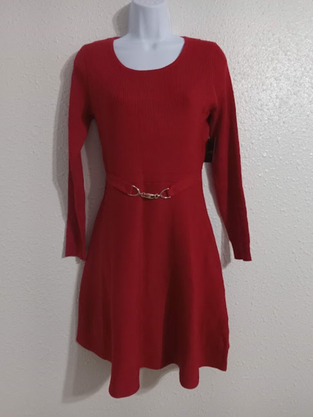 Absolutely Famous - Red Kint Long Sleeve Dress